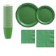 Festive Green Paper Tableware Kit for 20 Guests